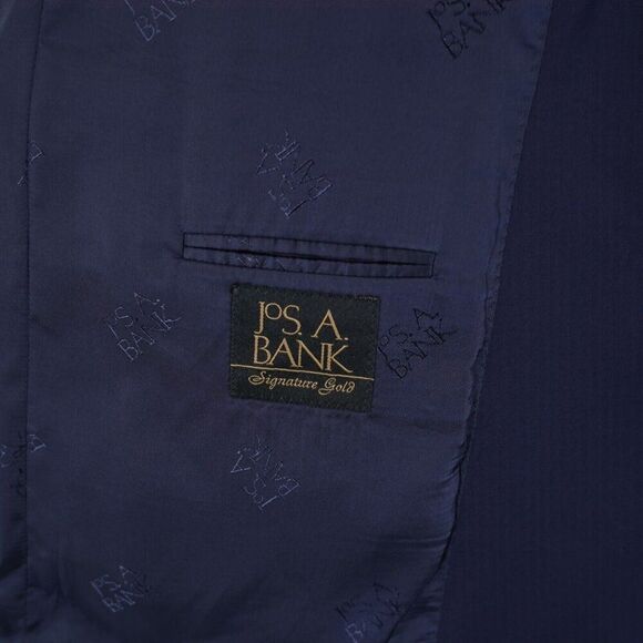 Jos A Bank Signature Gold Wool Blue Herringbone 44L / Slim 46L Blazer 2 Button - Picture 10 of 13